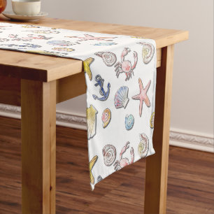 Simple Cute Beach Design  Long Table Runner