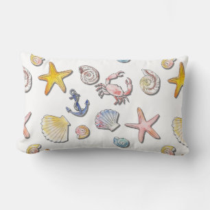 Simple Cute Beach Design Lumbar Cushion