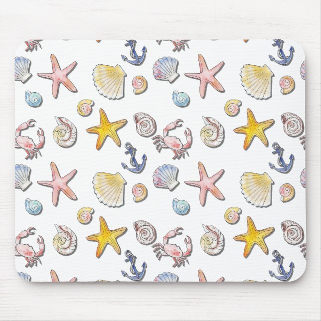 Simple Cute Beach Design  Mouse Pad (Front)