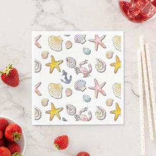 Simple Cute Beach Design Napkin