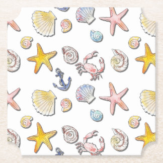 Simple Cute Beach Design Paper Coaster
