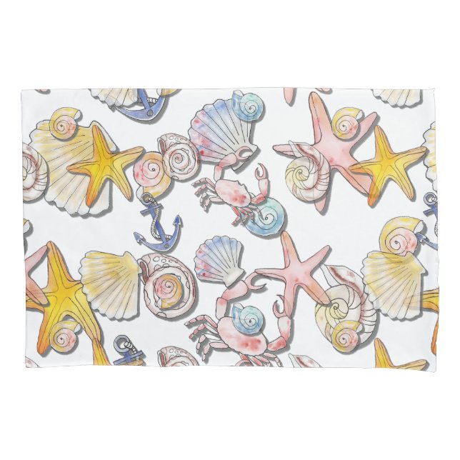 Simple Cute Beach Design  Pillowcase (Front)