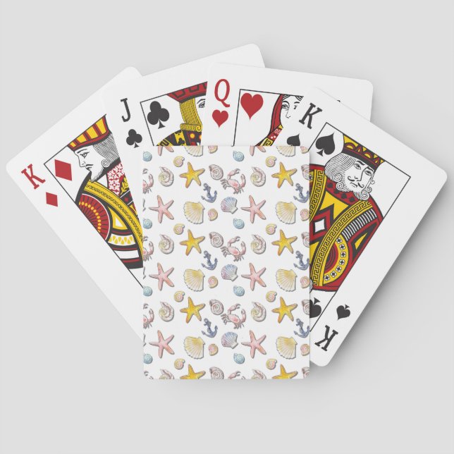 Simple Cute Beach Design  Playing Cards (Back)