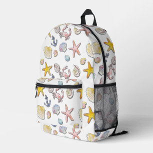 Simple Cute Beach Design Printed Backpack