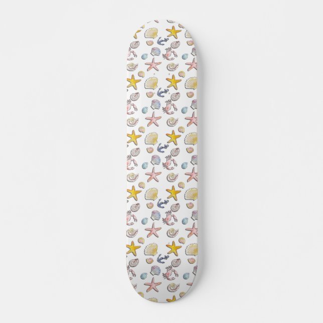 Simple Cute Beach Design  Skateboard (Front)