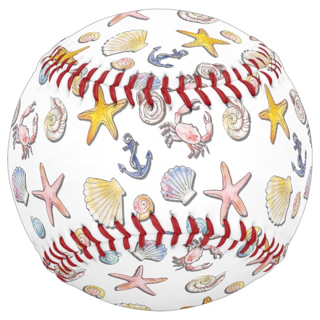 Simple Cute Beach Design  Softball (Front)
