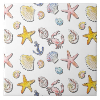 Simple Cute Beach Design Tile