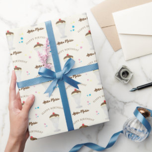 Simple Cute Birthday Colourful Ice Cream Sweet Wrapping Paper