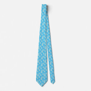 Simple Cute Blue Water Droplets Rain Drops Tie