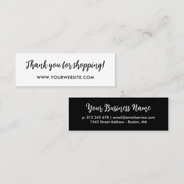 Simple Cute Brush Script Thank You Purchase Loyalty Card (Front/Back)