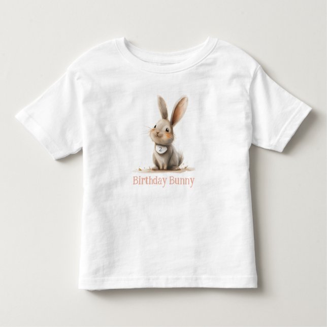 Simple Cute Bunny Birthday Kid's Toddler T-Shirt (Front)