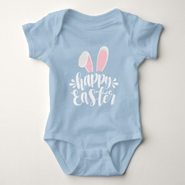 Simple Cute Bunny Ears Happy Easter | Bodysuit (Front)