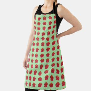 Simple Cute Cartoon Red Hibiscus Flower Apron