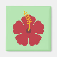 Simple Cute Cartoon Red Hibiscus Flower