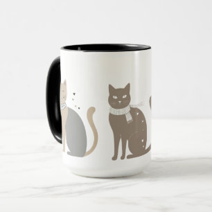 Simple cute cat  kitty animal meow pet Valentine's Mug