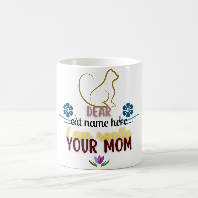 Simple Cute Cat Mum Mothers day gift Coffee Mug (Center)