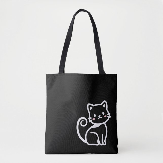 Simple Cute Cat Tote Bag (Front)