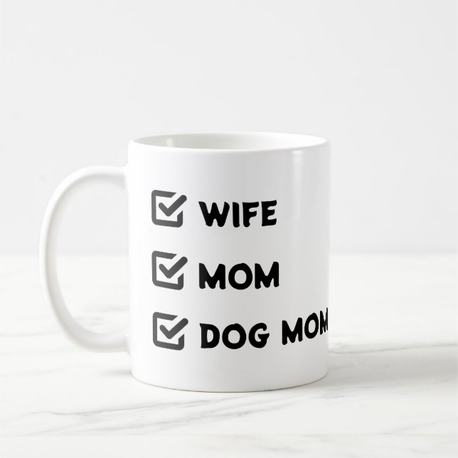 Simple Cute Checkbox Wife Mum Dog mum Coffee Mug (Left)