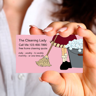 Simple Cute Cleaning Service Business Card