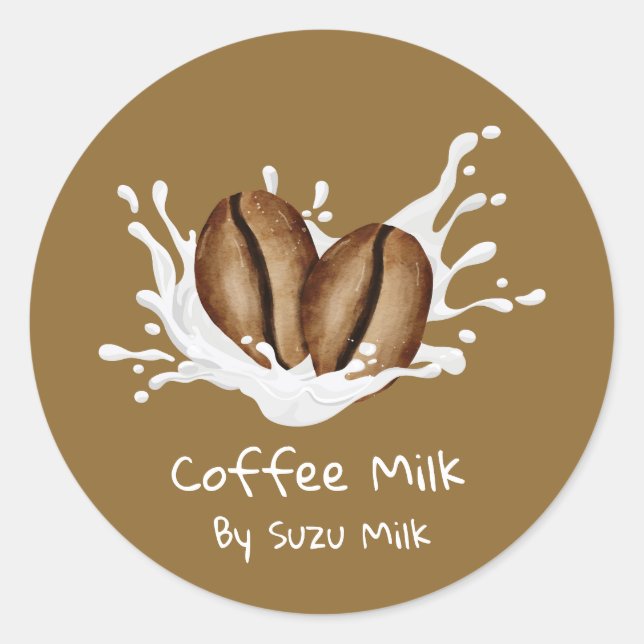Simple Cute Coffee Milk Label (Front)