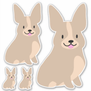 Simple Cute Corgis, Different Sizes, Sticker