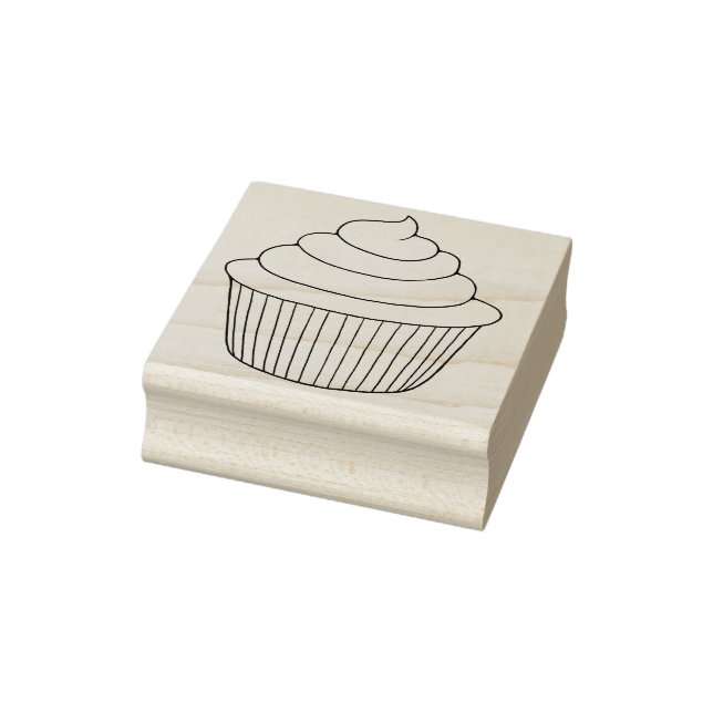 Simple Cute Cupcake Rubber Stamp (Stamp)