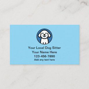 Simple Cute Dog Sitter And Walking  Business Card