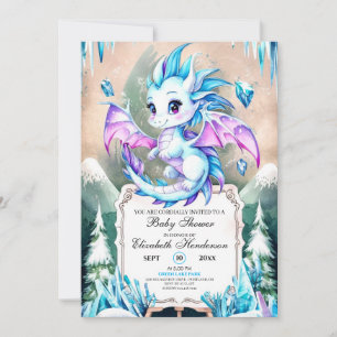 Simple Cute Dragon Baby Shower Invitation
