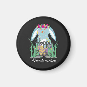 simple cute easter bunny Happy Easter family Magnet
