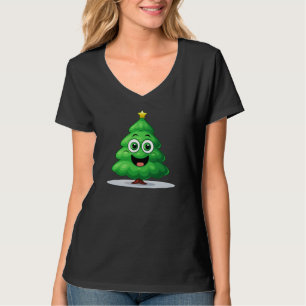 Simple Cute Festive Funny Christmas Tree T-Shirt