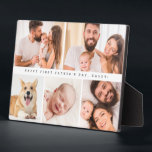 Simple Cute First father's day daddy photo collage Plaque<br><div class="desc">Celebrate a special first Father's Day with our "Simple Cute First Father's Day Daddy Photo Collage Easel Plaque". This charming photo Plaque features a collage of your favourite pictures, making it a unique and heartfelt keepsake. Perfect for displaying cherished memories, this personalised gift will be a constant reminder of love...</div>