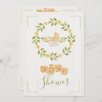 Simple Cute Floral Wreath Baby Shower