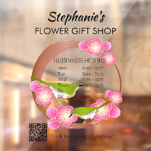 Simple Cute Flower Gift Shop Wiith QR Code