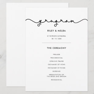 Simple cute font wedding program programme