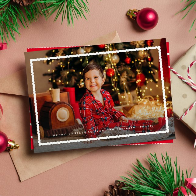 Simple cute frame Christmas photo Holiday Card (Creator Uploaded)