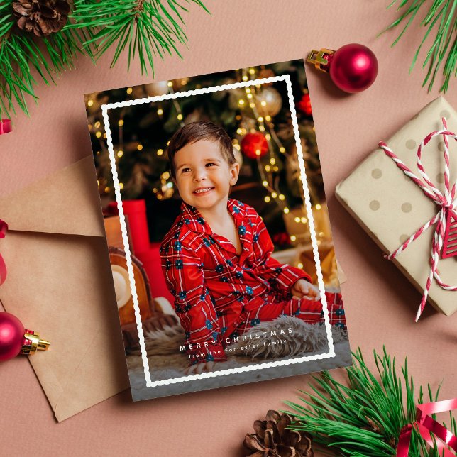 Simple cute frame Christmas photo Holiday Card (Creator Uploaded)