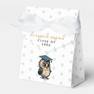 Simple Cute Grad Back To School Owl Polka Dots  Favour Box