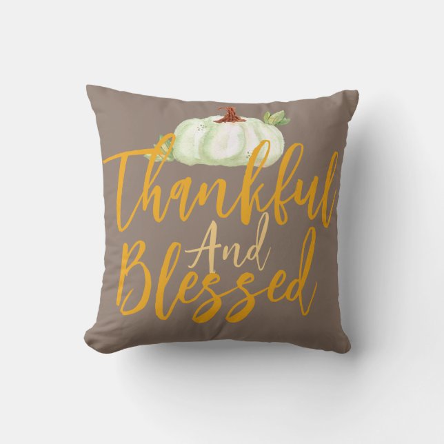  Simple Cute Happy Thanksgiving Pumpkin Fall Cushion (Front)