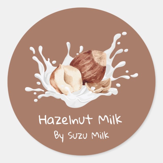 Simple Cute Hazelnut Milk Label (Front)