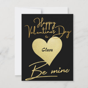 Simple Cute Heart Happy Valentines day Couple Holiday Card