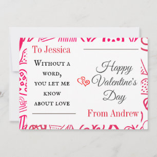 Simple Cute Heart Happy Valentines day Couple Holiday Card