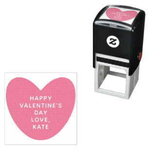 Simple cute heart personalised Valentine's Day Self-inking Stamp