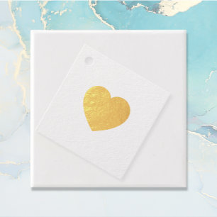 Simple Cute Heart Wedding Favor Tags