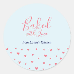 Simple Cute Hearts Baked with Love package sticker