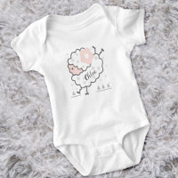 Simple Cute Jumping Lamb Pink & White
