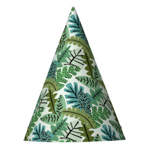 Simple Cute Jungle Safari Leaf  Party Hat
