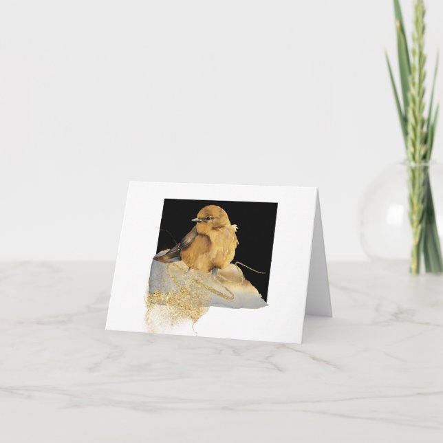 Simple Cute Little Bird, Blank  Thank You Card (Front)