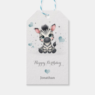 Simple cute little cartoon zebra gift tags