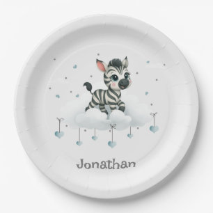 Simple cute little cartoon zebra  paper plate