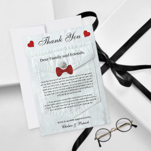 Simple Cute Little Gentleman Baby Shower Formal Thank You Card